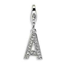 Amore La Vita Sterling Silver CZ Letter A Charm hide-image