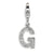 CZ Letter G Charm in Sterling Silver