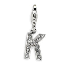 Amore La Vita Sterling Silver CZ Letter K Charm hide-image