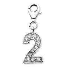 Amore La Vita Sterling Silver CZ Number 2 Charm hide-image