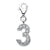 Amore La Vita Sterling Silver CZ Number 3 Charm hide-image