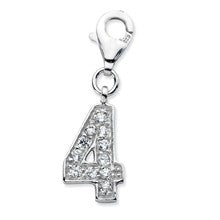 Amore La Vita Sterling Silver CZ Number 4 Charm hide-image