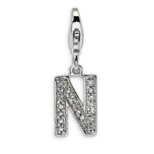 Amore La Vita Sterling Silver CZ Letter N Charm hide-image