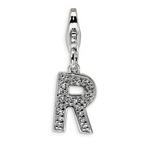 Amore La Vita Sterling Silver CZ Letter R Charm hide-image