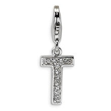 Amore La Vita Sterling Silver CZ Letter T Charm hide-image