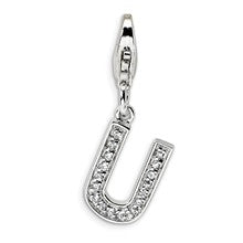 Amore La Vita Sterling Silver CZ Letter U Charm hide-image