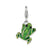 3-D Enameled Frog Charm in Sterling Silver