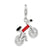 3-D Enameled Bicycle Charm in Sterling Silver