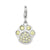 Rhodium Enameled Paw Print Charm in Sterling Silver