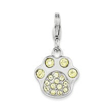 Amore La Vita Sterling Silver Rhodium Enameled Paw Print Charm hide-image