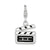 Enameled Movie Clapper Board Charm in Sterling Silver