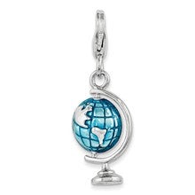 Amore La Vita Sterling Silver Rhodium Enameled Globe Charm hide-image