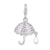 Enameled Umbrella Charm in Sterling Silver