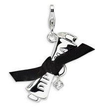 Amore La Vita Sterling Silver 3-D CZ Ribboned Diploma Charm hide-image