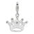 CZ Crown Charm in Sterling Silver