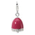 Amore La Vita Sterling Silver 3-D Pink Enameled & CZ Bell Charm hide-image