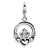 CZ Claddagh Charm in Sterling Silver