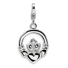 Amore La Vita Sterling Silver CZ Claddagh Charm hide-image