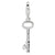 Polished Oval Skeleton Key Charm in Sterling Silver