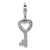 CZ Key Charm in Sterling Silver