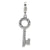 Round Top CZ Key Charm in Sterling Silver