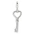 Polished Open Heart Key Charm in Sterling Silver