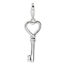 Amore La Vita Sterling Silver Polished Open Heart Key Charm hide-image