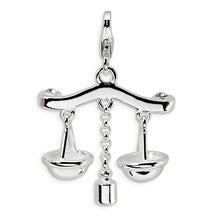 Amore La Vita Sterling Silver 3-D Enameled Scales of Justice Charm hide-image