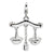 3-D Enameled Scales of Justice Charm in Sterling Silver