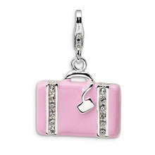 Amore La Vita Sterling Silver Swarovski Element Laptop Bag Charm hide-image