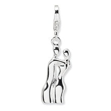 Amore La Vita Sterling Silver 3-D Enameled Couple Embracing Charm hide-image