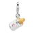 3-D Enameled Baby Bottle Charm in Sterling Silver