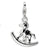 Swarovski Element Rocking Horse Charm in Sterling Silver