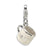 3-D White Enameled Baby Cup Charm in Sterling Silver