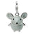 Amore La Vita Sterling Silver 3-D Enameled Grey Mouse Charm hide-image