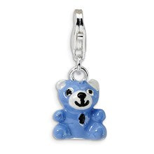 Amore La Vita Sterling Silver Blue Enamel Teddy Bear Charm hide-image