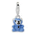 Blue Enamel Teddy Bear Charm in Sterling Silver