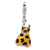 CZ Polished Enameled Leopard Dress Charm in Sterling Silver