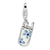 Flower Enamel Movable Cell Phone Charm in Sterling Silver