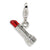 Enamel Red Lipstick Charm in Sterling Silver