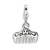 Swarovski Element & Enamel Comb Charm in Sterling Silver