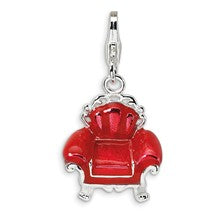 Amore La Vita Sterling Silver Enameled Red Overstuffed Chair Charm hide-image