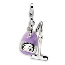 Amore La Vita Sterling Silver 3-D Enameled Vacuum Cleaner Charm hide-image