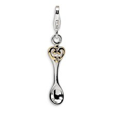 Amore La Vita Sterling Silver Gold-Plated 3-D Spoon Charm hide-image