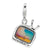 3-D Enameled TV Charm in Sterling Silver