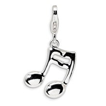 Amore La Vita Sterling Silver 2-D Enameled on Back Musical Note Charm hide-image