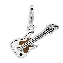 Amore La Vita Sterling Silver 2-D Enameled Guitar Charm hide-image