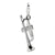 Polished Trumpet Charm in Sterling Silver