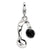 Enameled Swarovski Element Earphones Charm in Sterling Silver