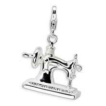 Amore La Vita Sterling Silver 3-D Enameled Sewing Machine Charm hide-image